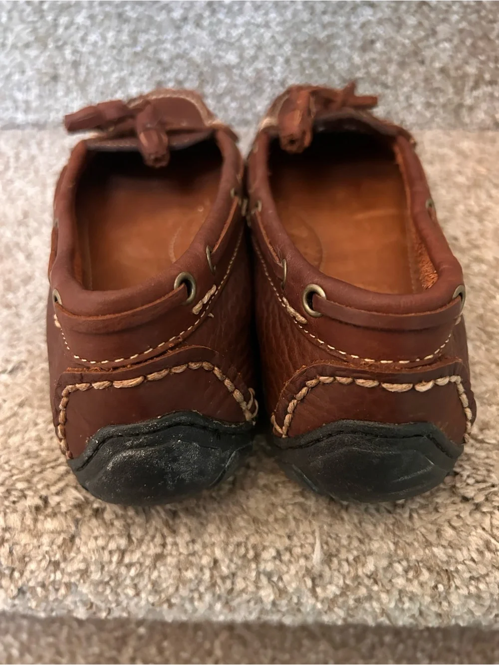 L. L. Bean Leather Moccasin Tassle Driving Loafer.  Boat shoes. Preppy. EUC. SZ6 - Picture 3 of 7